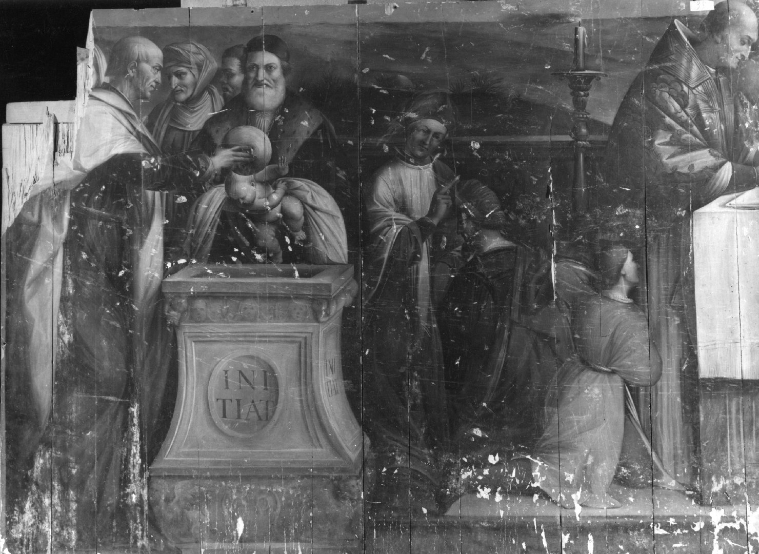San Nicola da Tolentino impartisce i Sacramenti (dipinto) di Candi Girolamo Alessandro (sec. XIX)