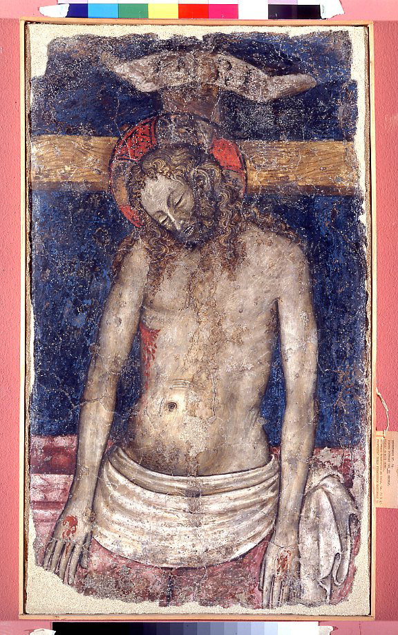 Cristo in Pietà (dipinto murale) - ambito ferrarese (primo quarto sec. XV)
