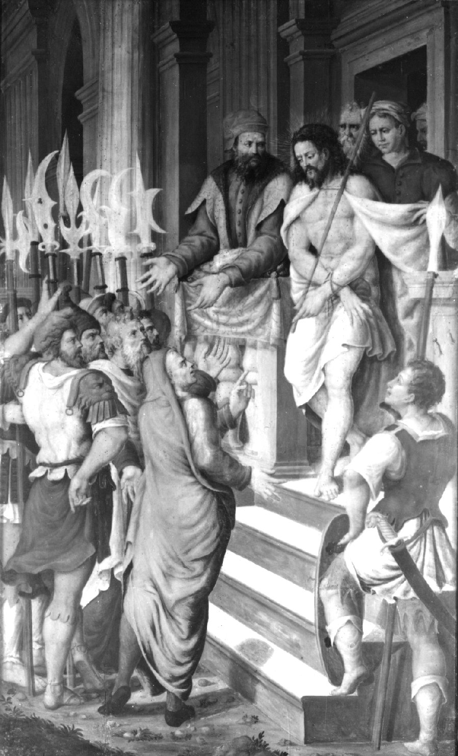 Pilato mostra Cristo al popolo (dipinto, elemento d'insieme) di Roselli Niccolò (sec. XVI)