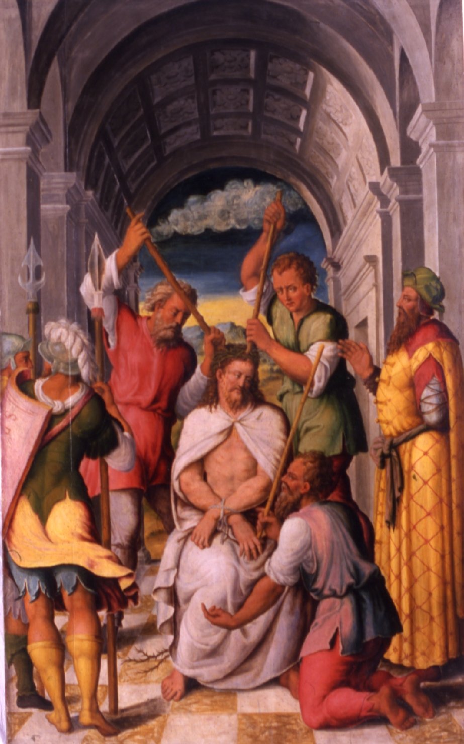 Incoronazione di spine (dipinto, elemento d'insieme) di Roselli Niccolò (sec. XVI)