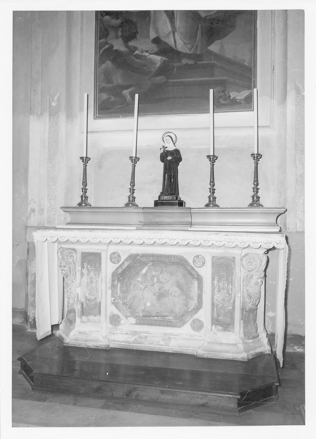 San Vincenzo Ferrer riporta alla vita un bambino (mensa d'altare, elemento d'insieme) - bottega emiliano-romagnola (seconda metà sec. XVIII)