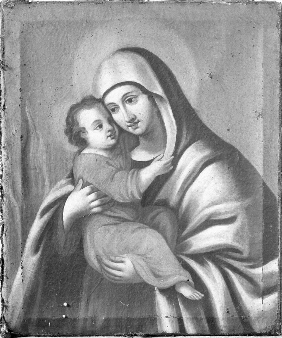 Madonna del fuoco con Bambino (dipinto) - ambito faentino (sec. XIX)
