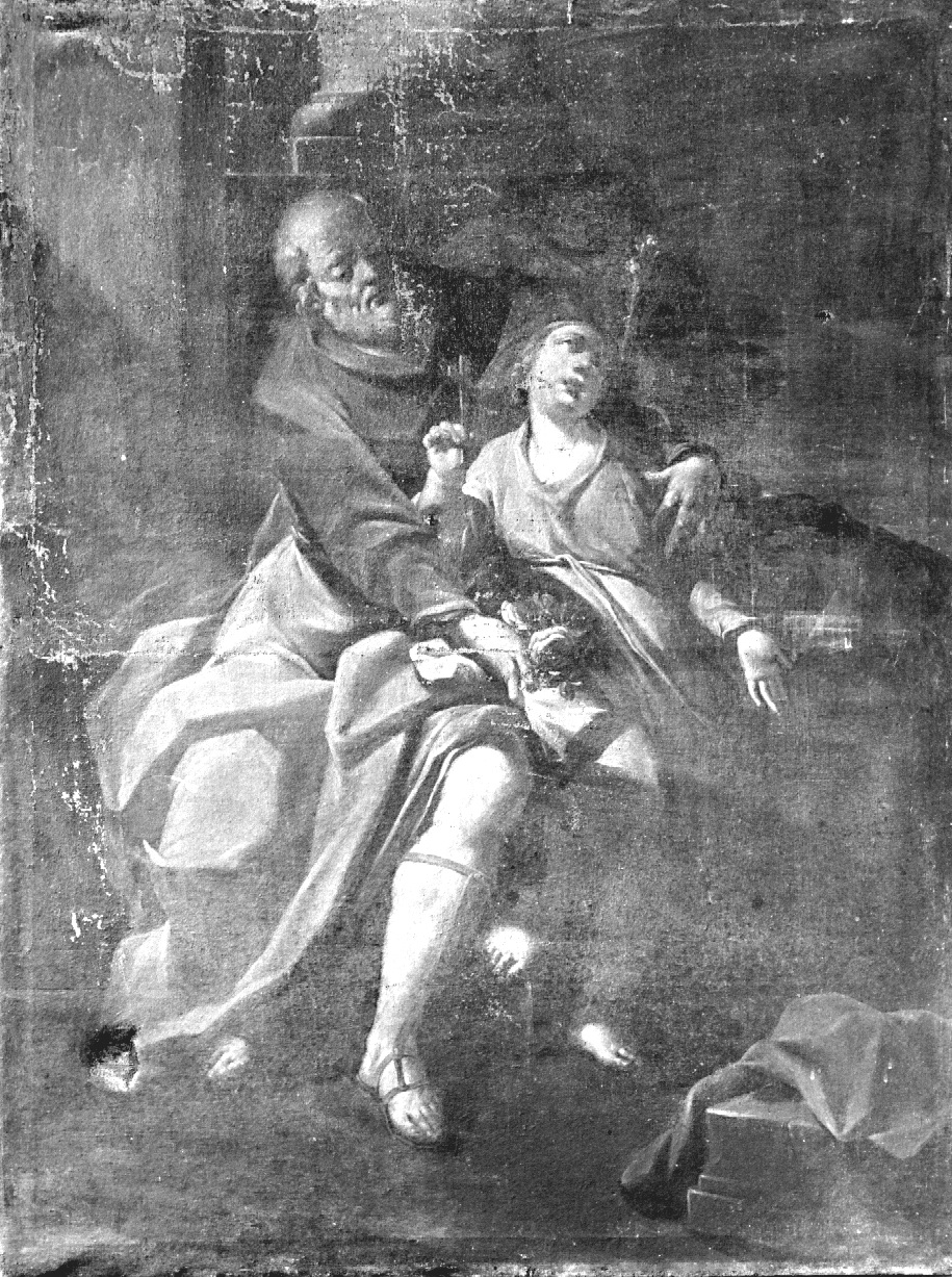 Gesù fanciullo nella bottega di San Giuseppe (dipinto) - ambito emiliano-romagnolo (sec. XVIII)