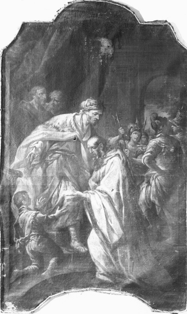San Romualdo e Ottone III (dipinto) di Bertuzzi Nicola detto Anconetano (prima metà sec. XVIII)