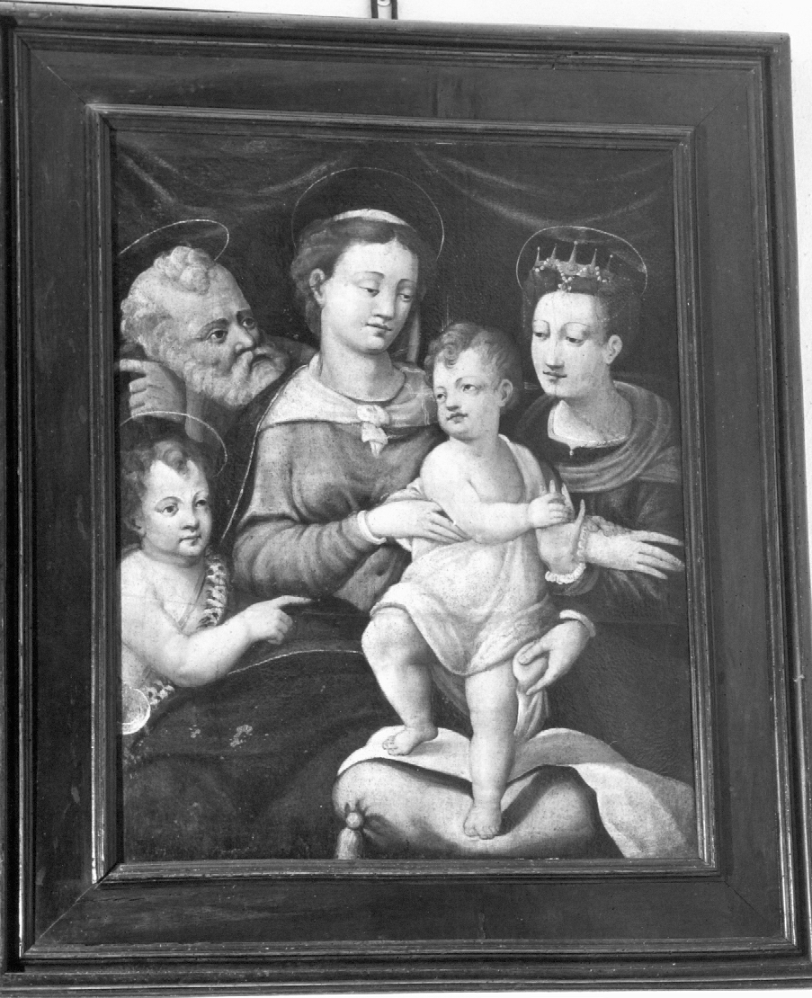 Sacra Famiglia con San Giovannino e Santa Caterina (dipinto) - ambito emiliano-romagnolo (seconda metà sec. XVI)