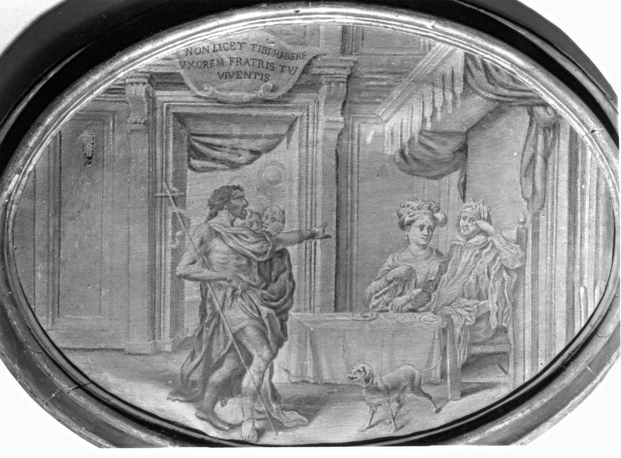 San Giovanni Battista ammonisce Erode ed Erodiade (dipinto) - ambito emiliano-romagnolo (sec. XVIII)