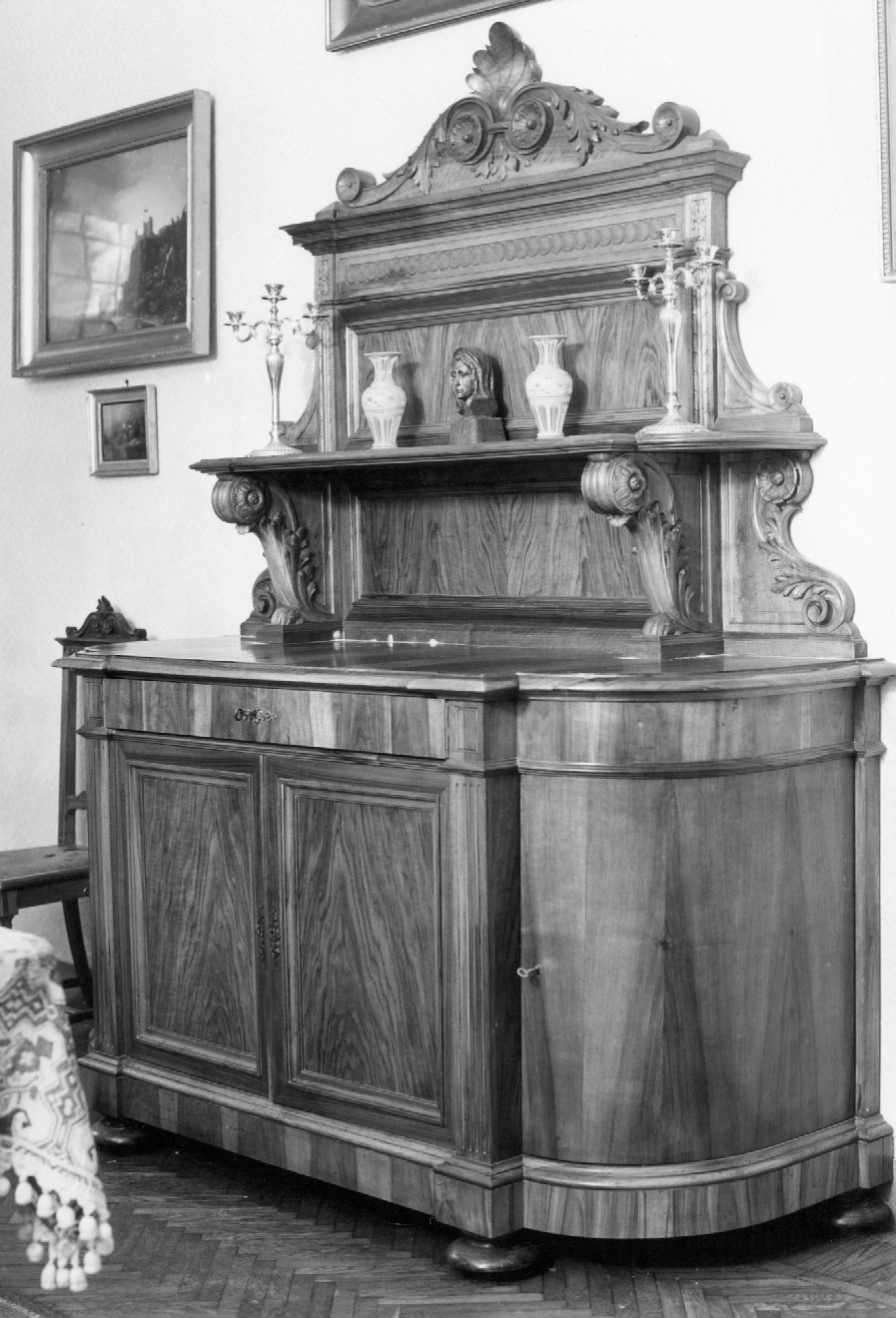 credenza con alzata - ambito emiliano-romagnolo (fine sec. XIX)