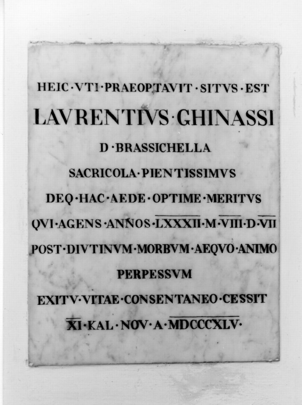 lapide tombale - ambito faentino (sec. XIX)