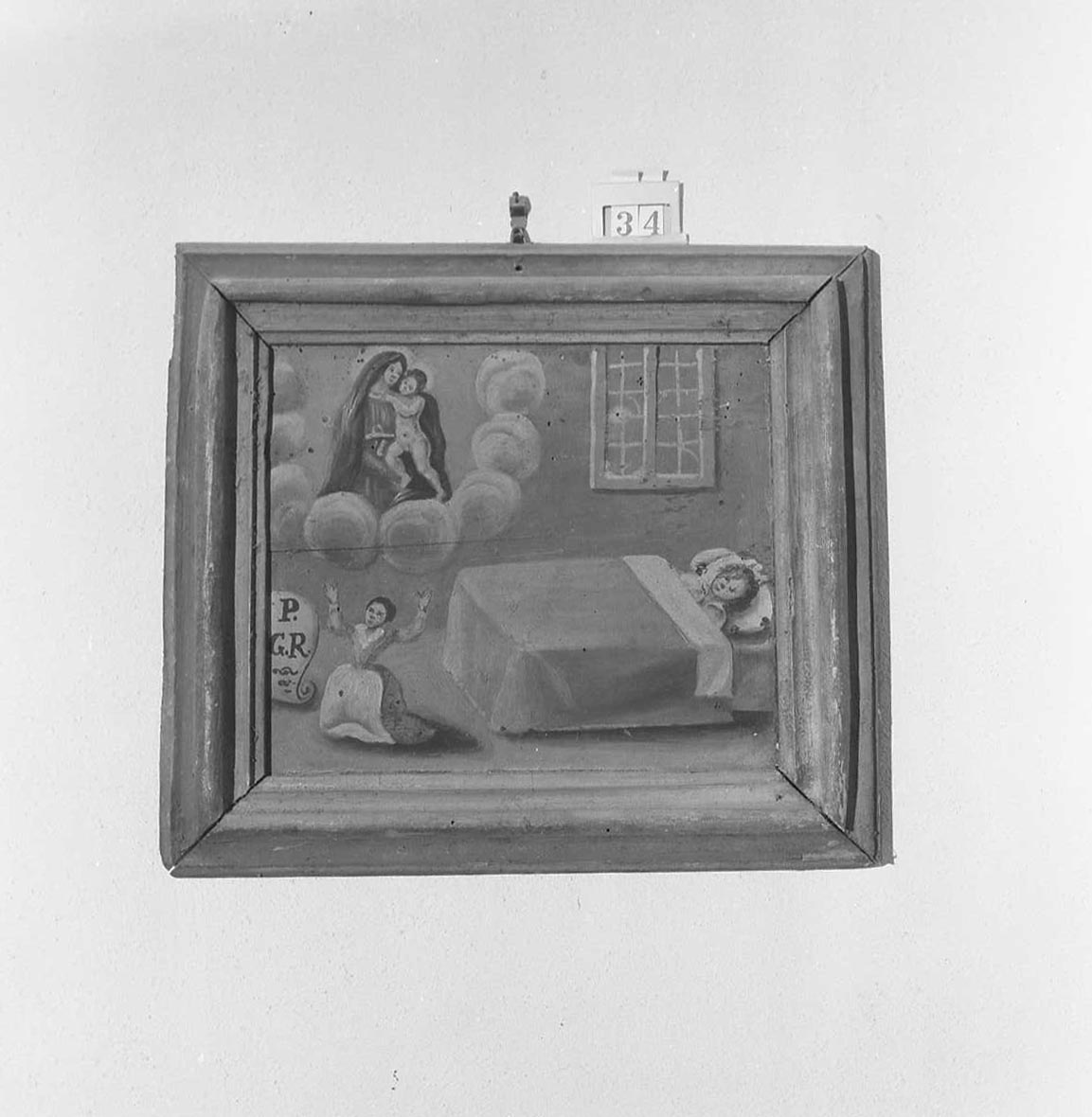 Madonna con Bambino/ miracolo della Madonna (ex voto) - ambito emiliano-romagnolo (sec. XVIII)