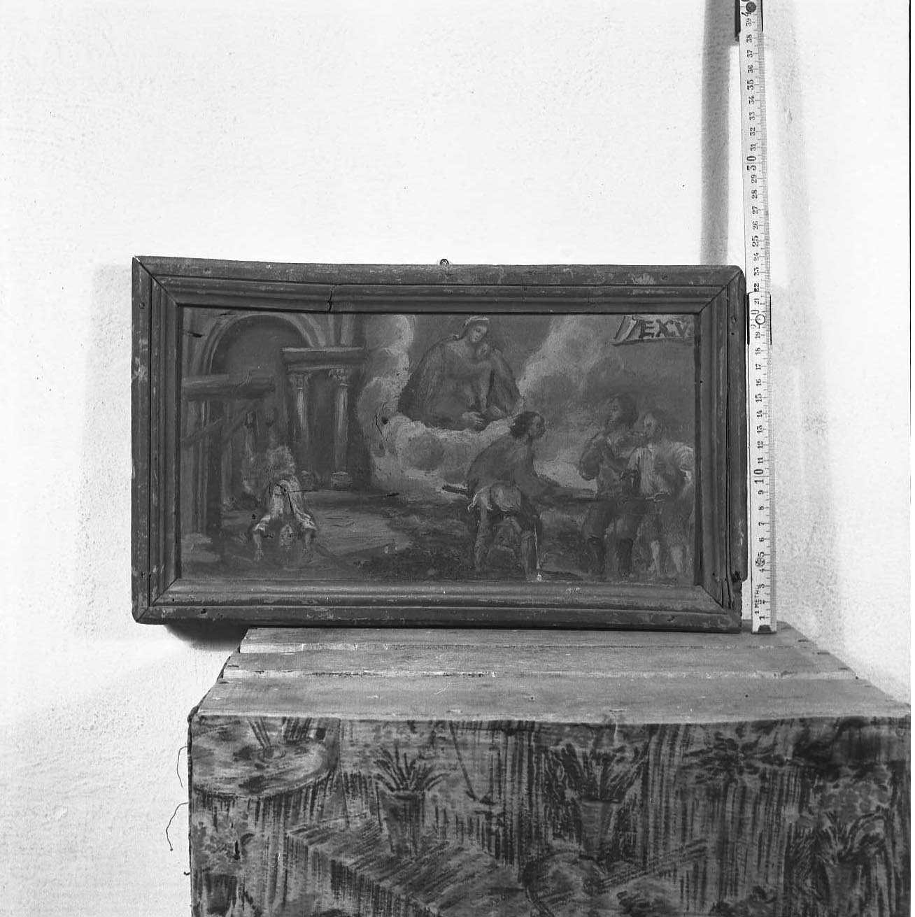 Madonna con Bambino/ miracolo della Madonna (ex voto) - ambito emiliano-romagnolo (sec. XVIII)