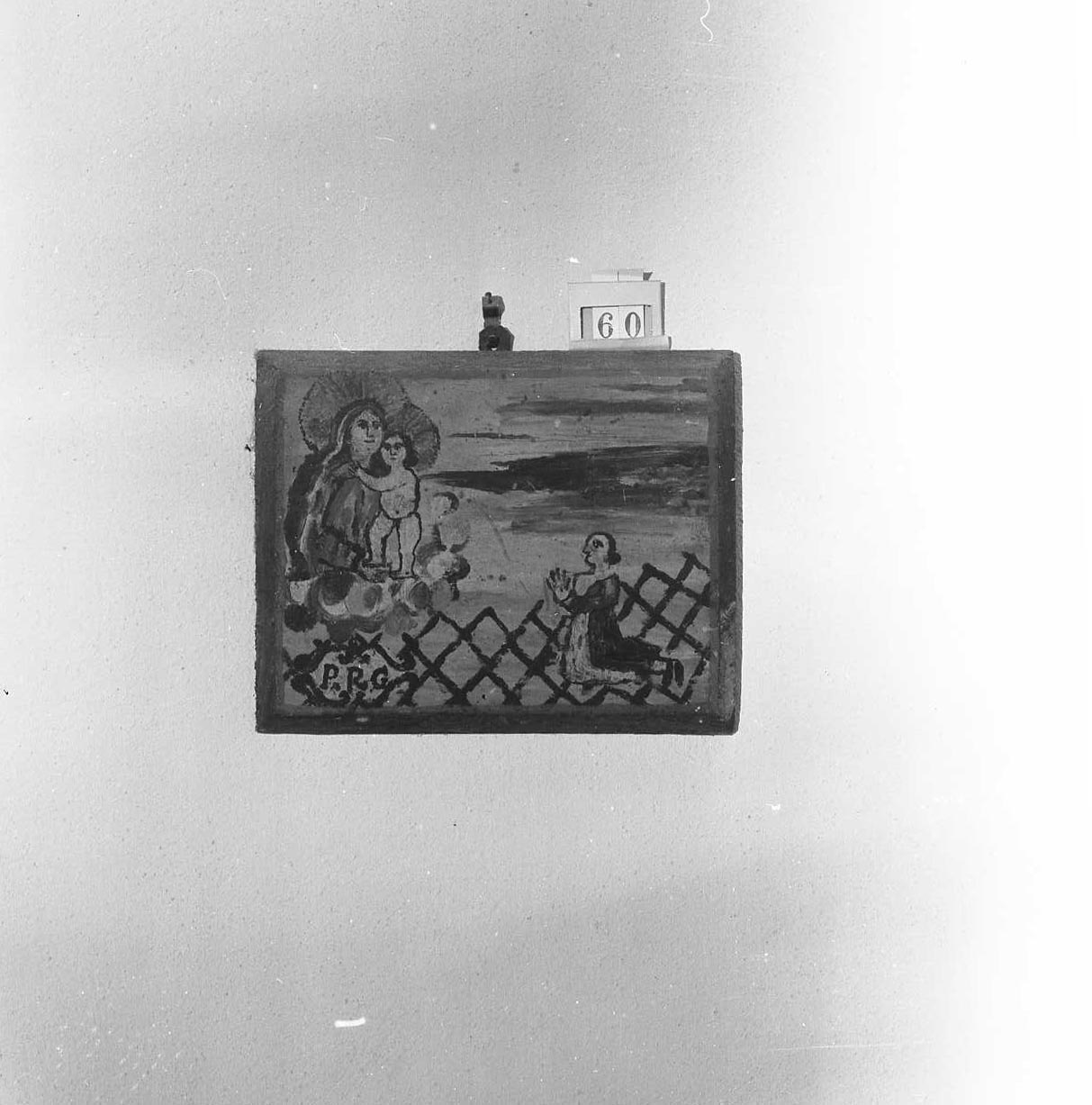 Madonna con Bambino/ miracolo della Madonna (ex voto) - ambito emiliano-romagnolo (sec. XIX)