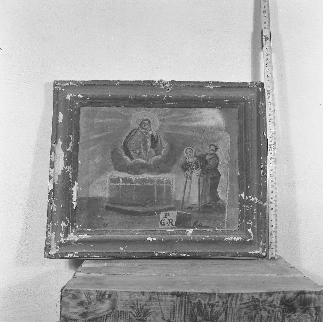 Madonna con Bambino/ miracolo della Madonna (ex voto) - ambito emiliano-romagnolo (sec. XVIII)