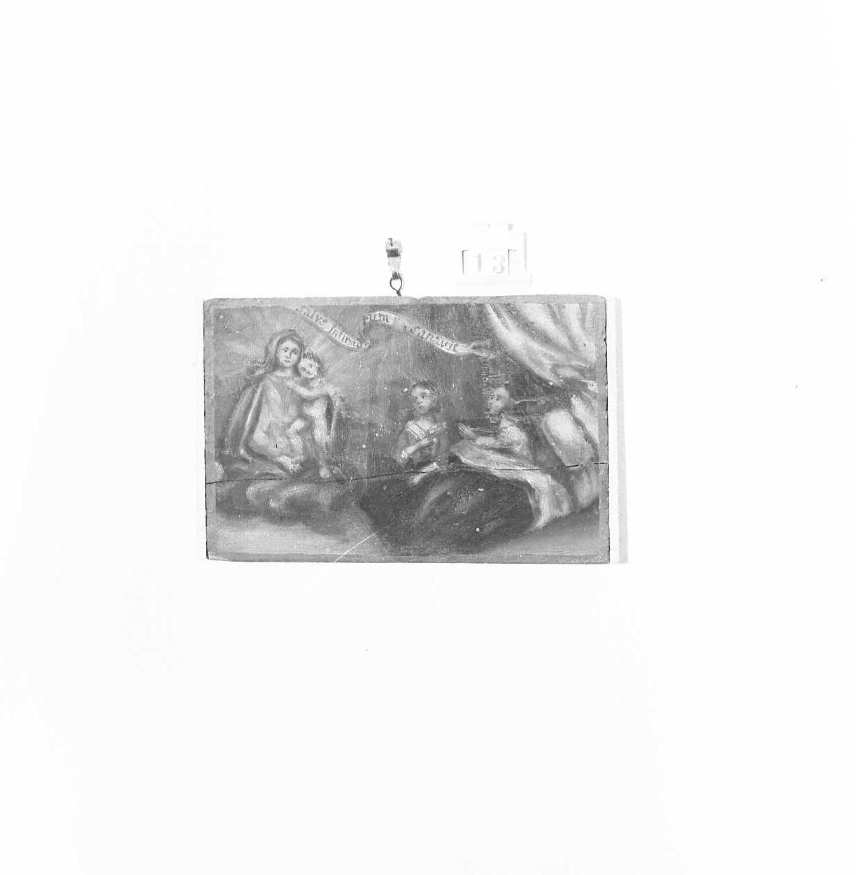 Madonna con Bambino/ miracolo della Madonna (ex voto) - ambito emiliano-romagnolo (sec. XVIII)