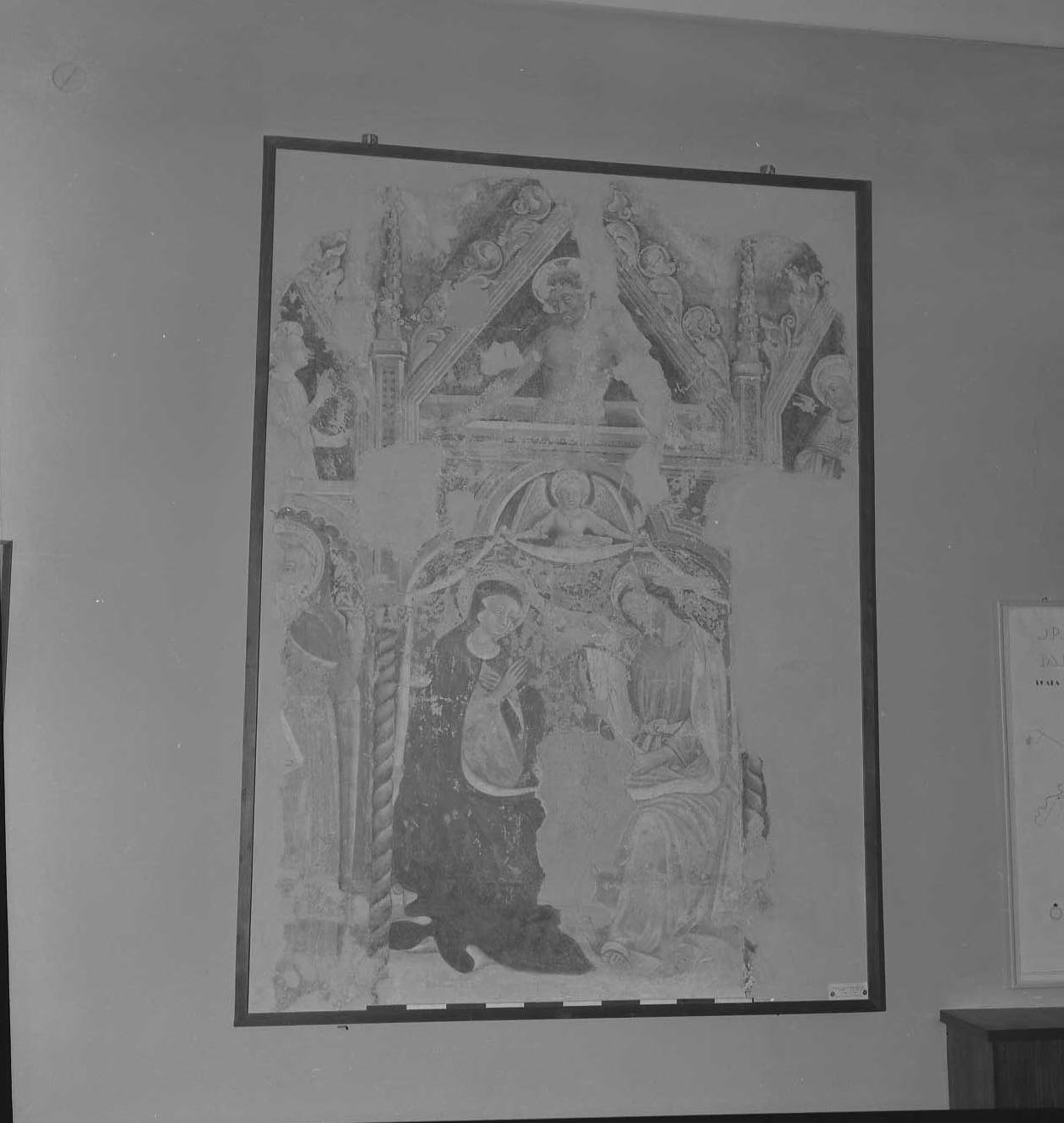 Incoronazione della Madonna; Annunciazione; Cristo in Pietà; una Santa (dipinto, frammento) - ambito faentino (prima metà sec. XV)