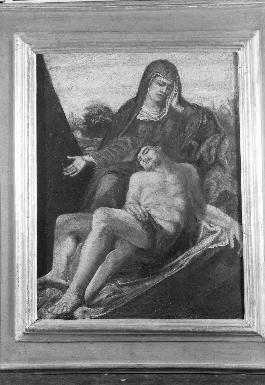 Cristo in pietà (dipinto) - ambito veneto (fine/inizio secc. XVI/ XVII)