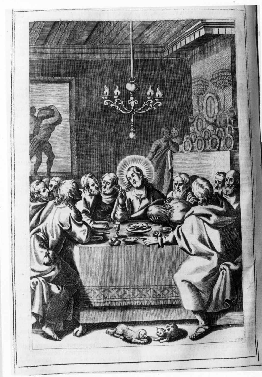Ultima cena (decorazione a incisione, elemento d'insieme) di Piccini Elisabetta (sec. XVII)