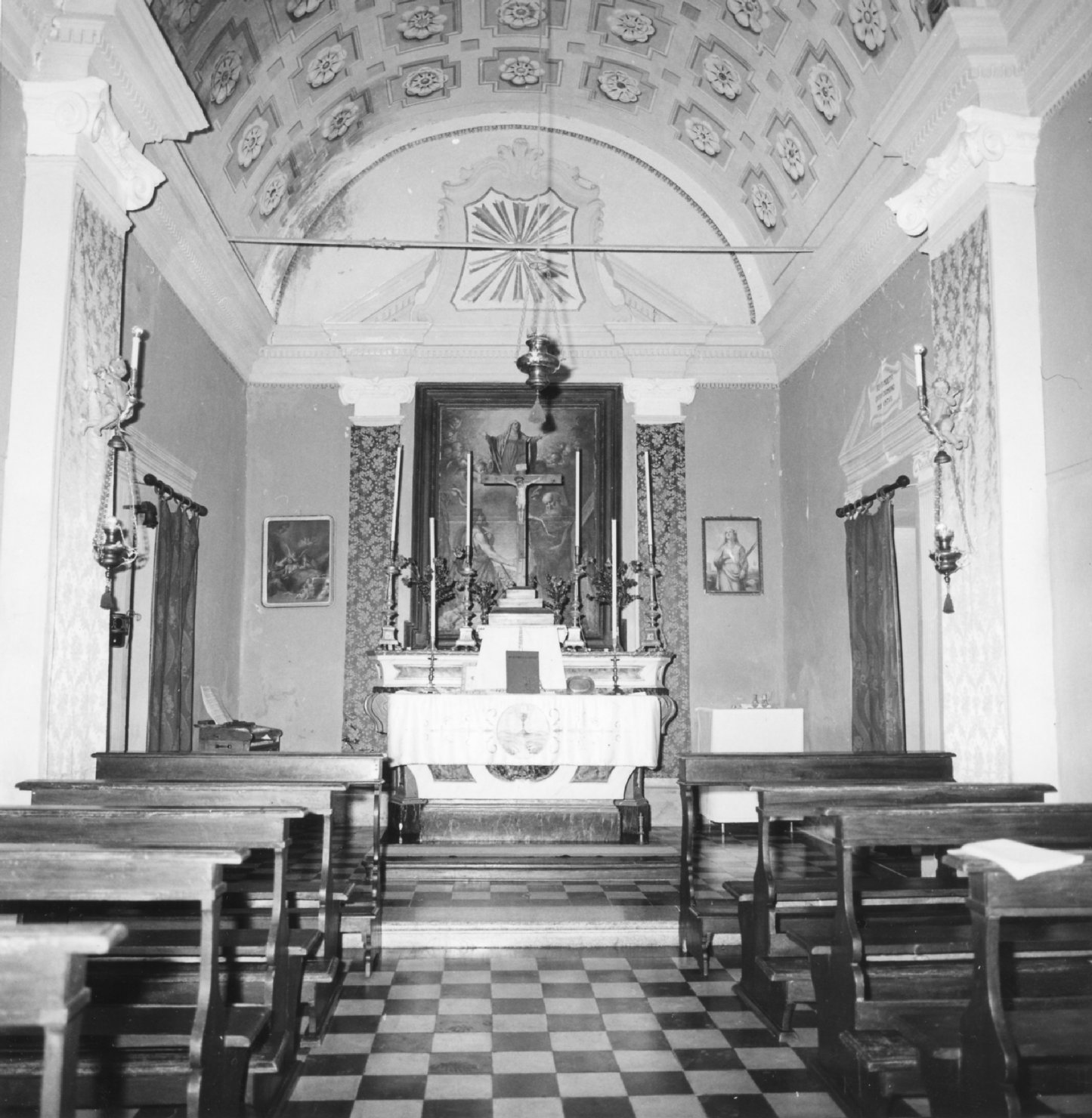 Assunta, San Giovanni Battista e Sant'Andrea (dipinto) di Piancastelli Giovanni - ambito emiliano-romagnolo (sec. XVII)