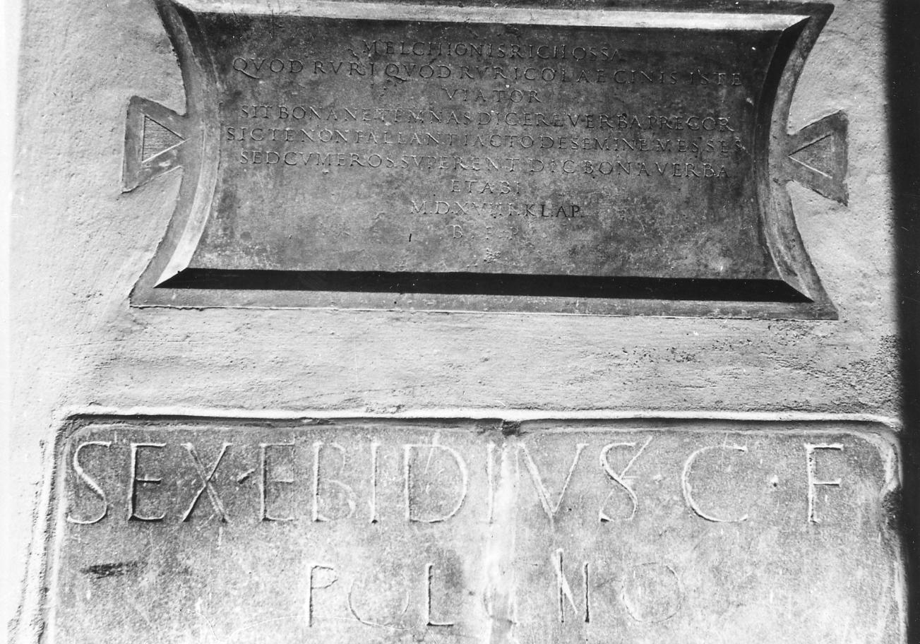 lapide tombale - bottega italiana (sec. XVI)