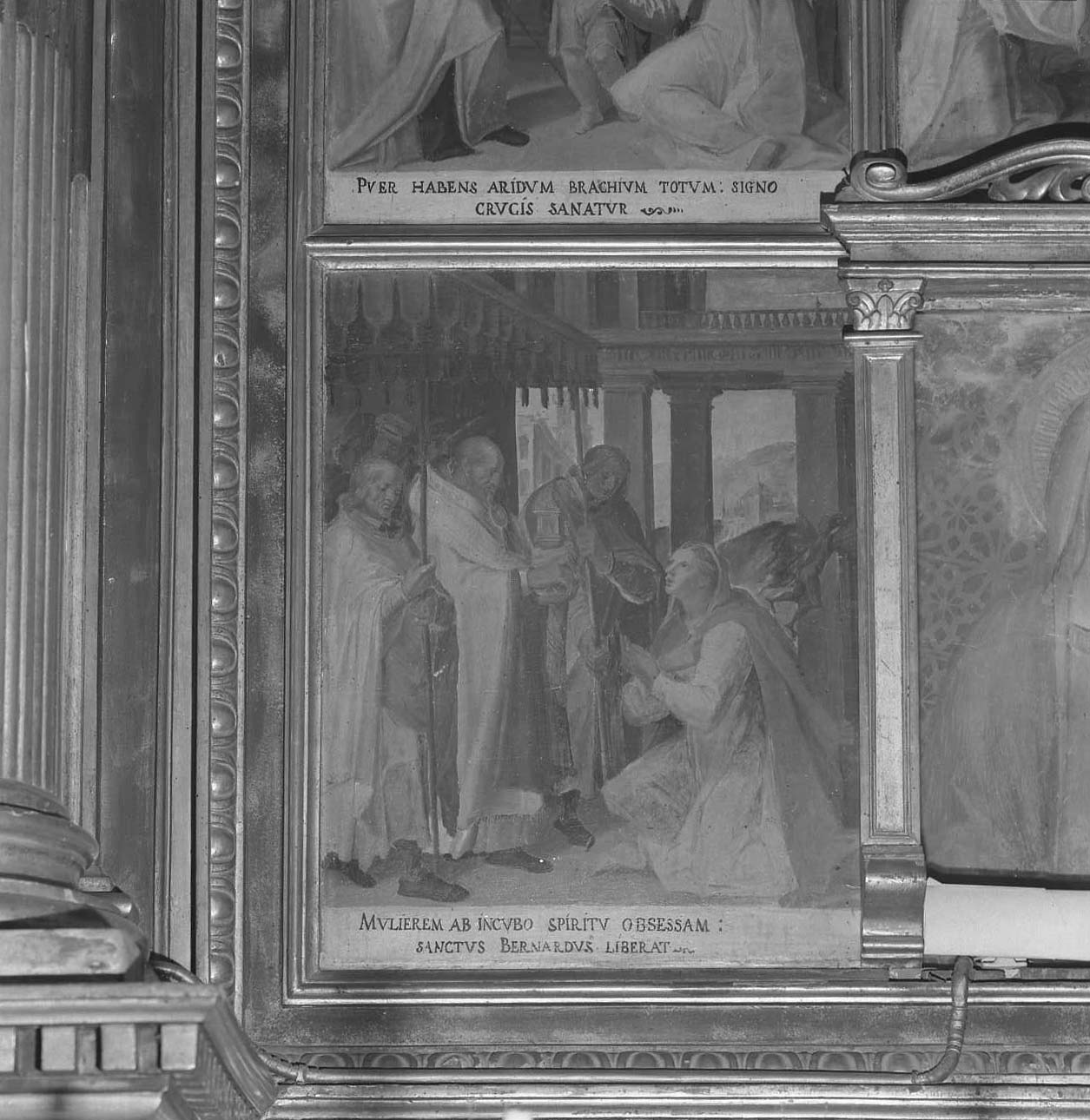 storie di San Bernardo di Chiaravalle, un miracolo (dipinto, elemento d'insieme) di Rocchetti Marcantonio (secc. XVI/ XVII)