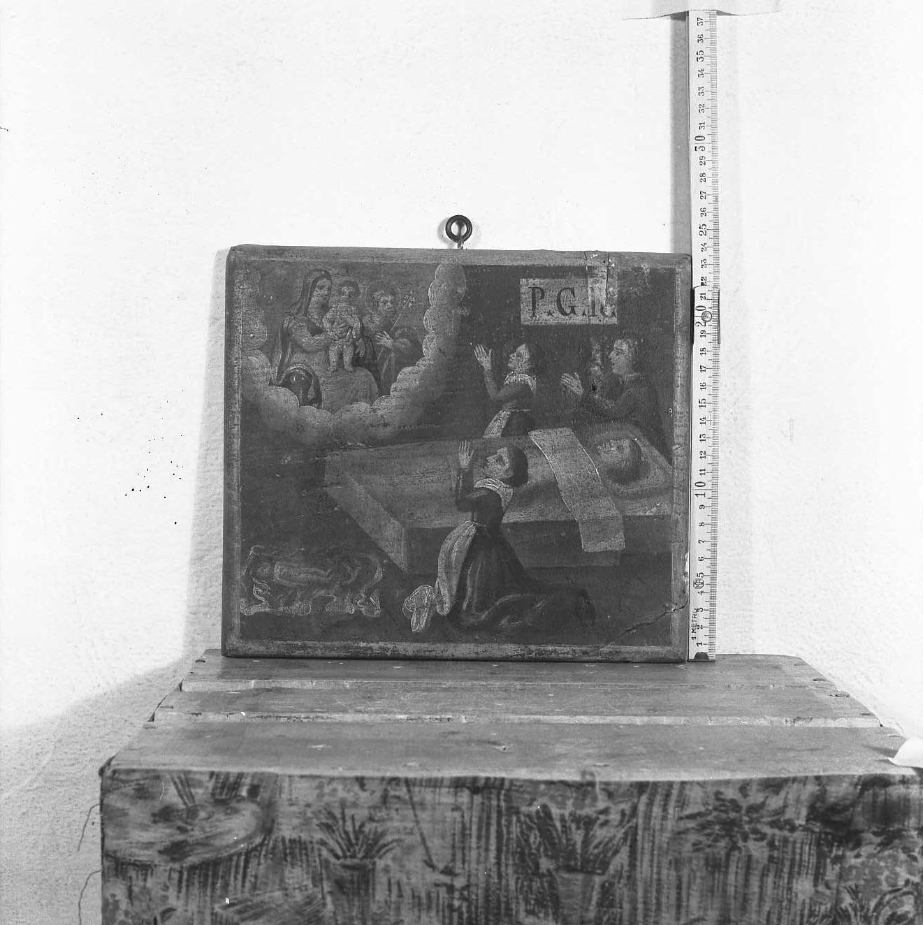 apparizione della Madonna col Bambino e San Giuseppe (ex voto) - ambito emiliano-romagnolo (sec. XVIII)