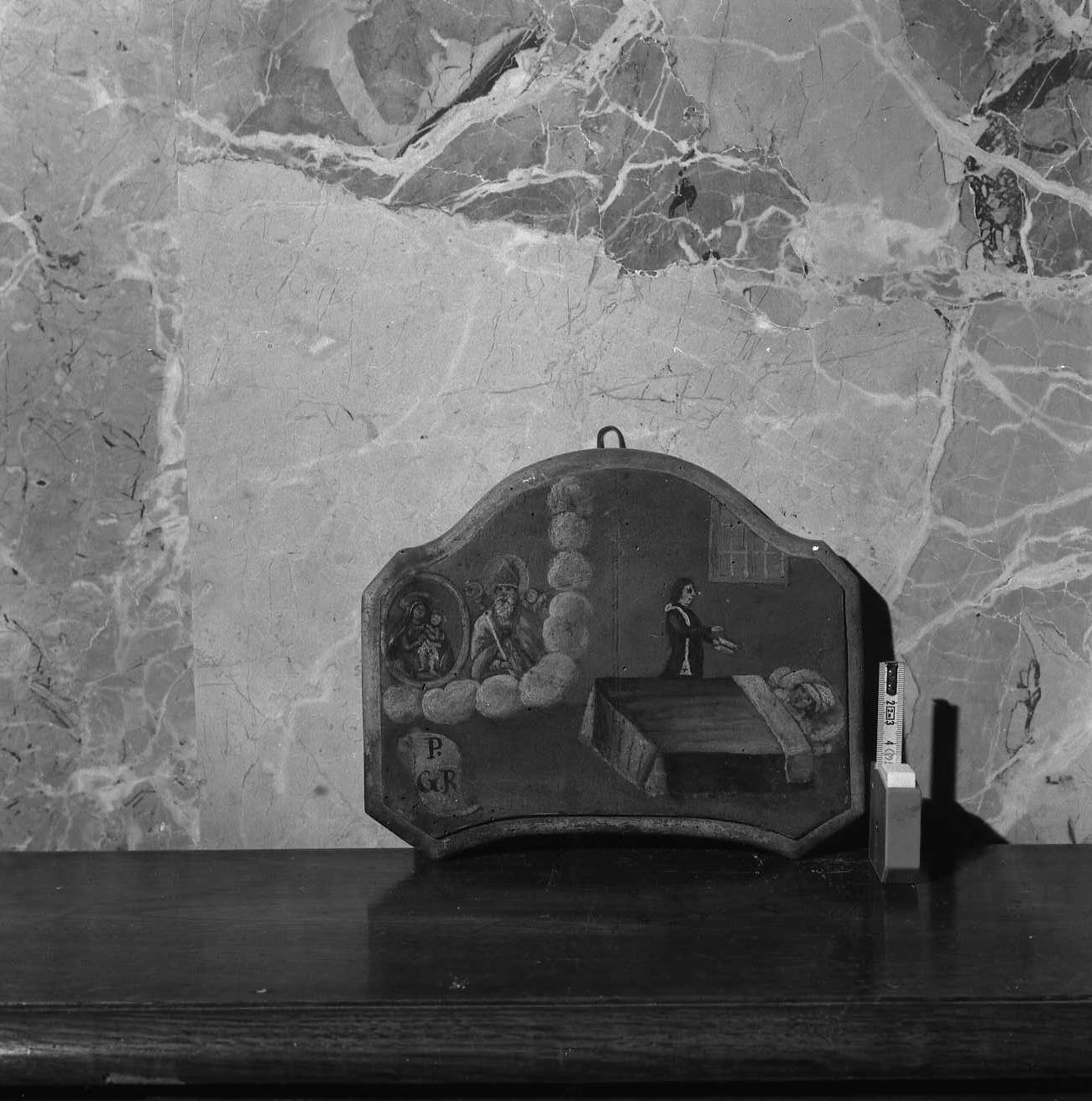 apparizione della Madonna col Bambino e Sant'Ilario (ex voto) - ambito emiliano-romagnolo (sec. XVIII)