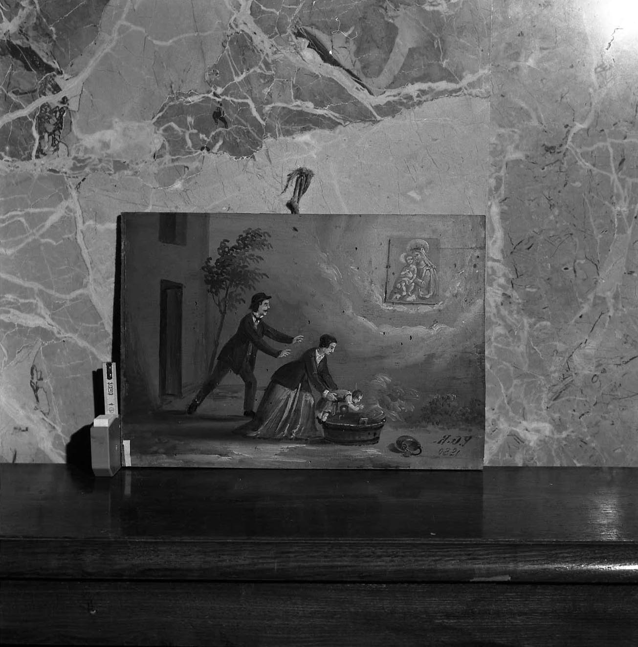 miracolo della Madonna del Molino (ex voto) di Bertazzoni Giovanni (scuola) (sec. XIX)