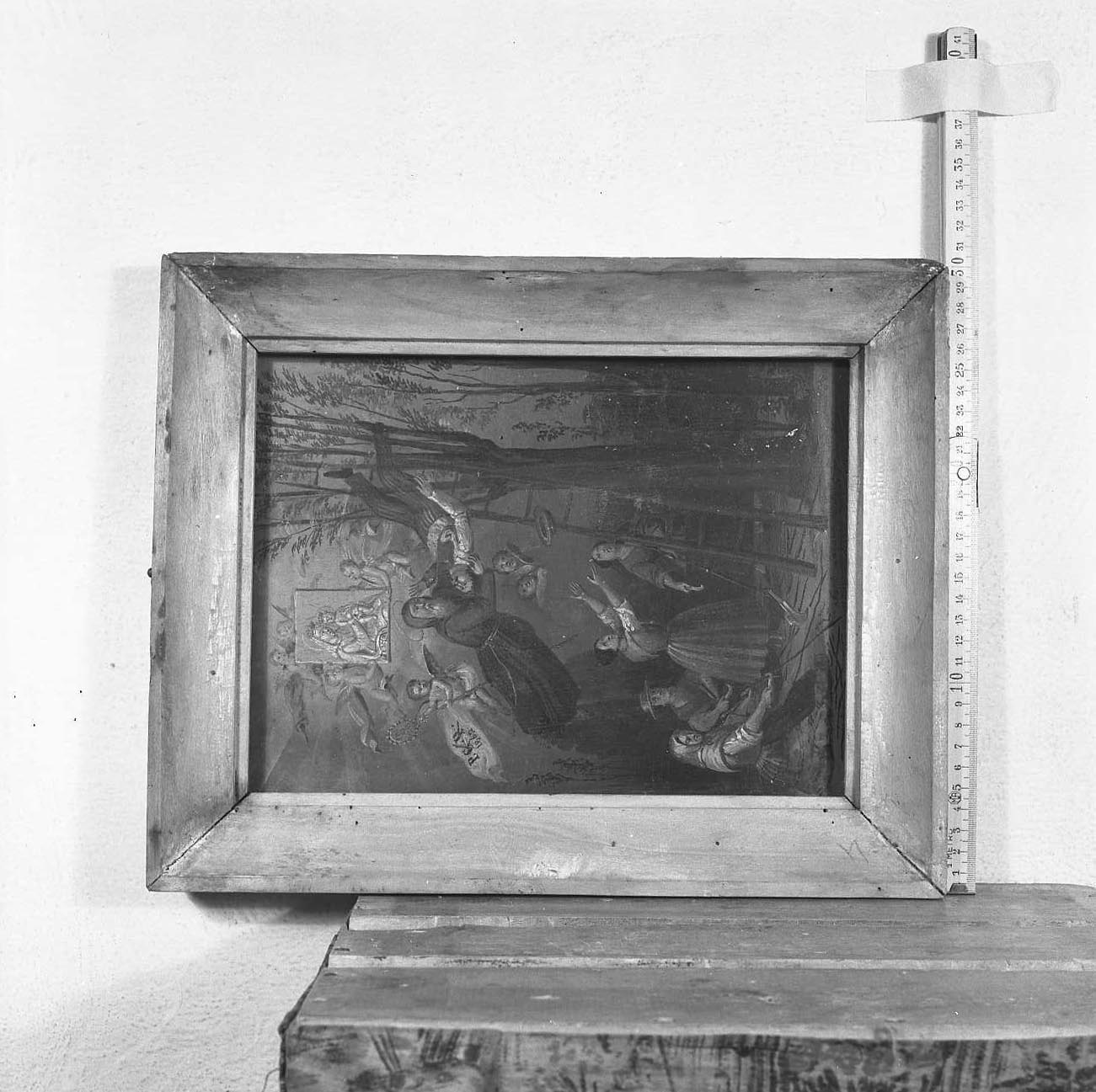 apparizione dell'immagine della Madonna del Molino e San Francesco di Paola (ex voto) di Bertazzoni Giovanni (?) (sec. XIX)