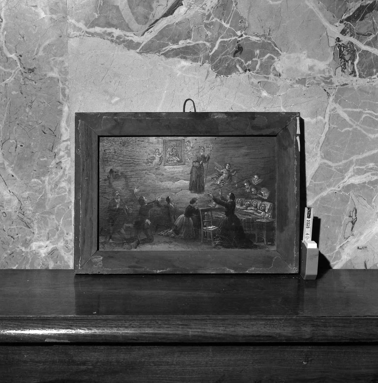 apparizione dell'immagine della Madonna del Molino e S. Francesco di Paola (ex voto) di Bertazzoni Giovanni (?) (sec. XIX)