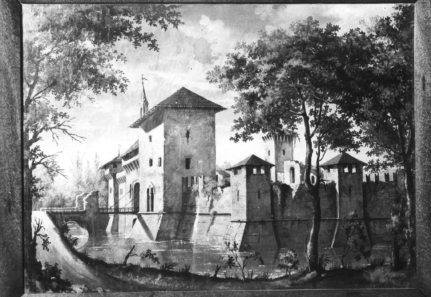 rocca di Faenza (dipinto) di Calzi Giuseppe (sec. XIX)