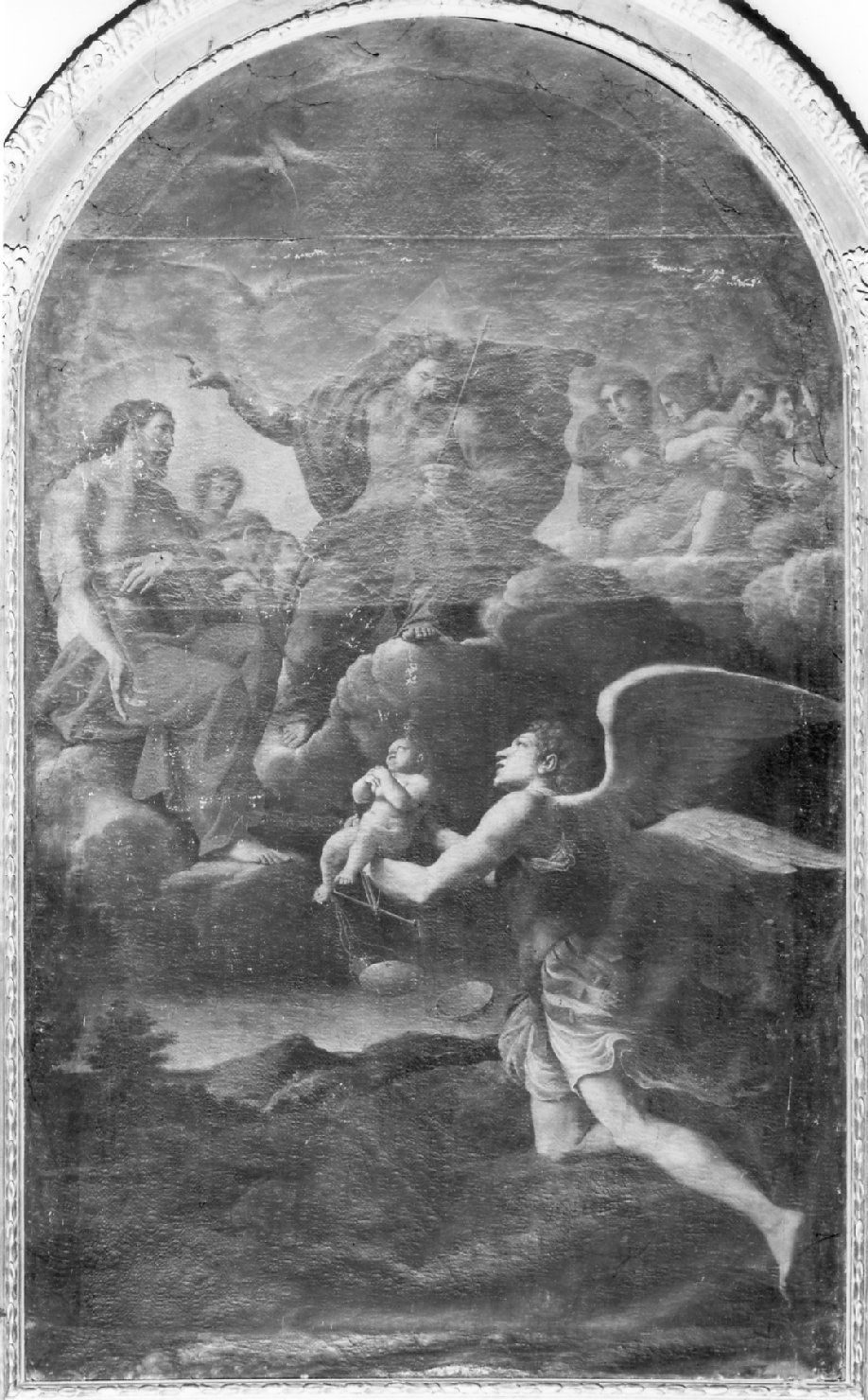 Trinità e l'Arcangelo Raffaele (pala d'altare) di Massari Lucio (secc. XVI/ XVII)