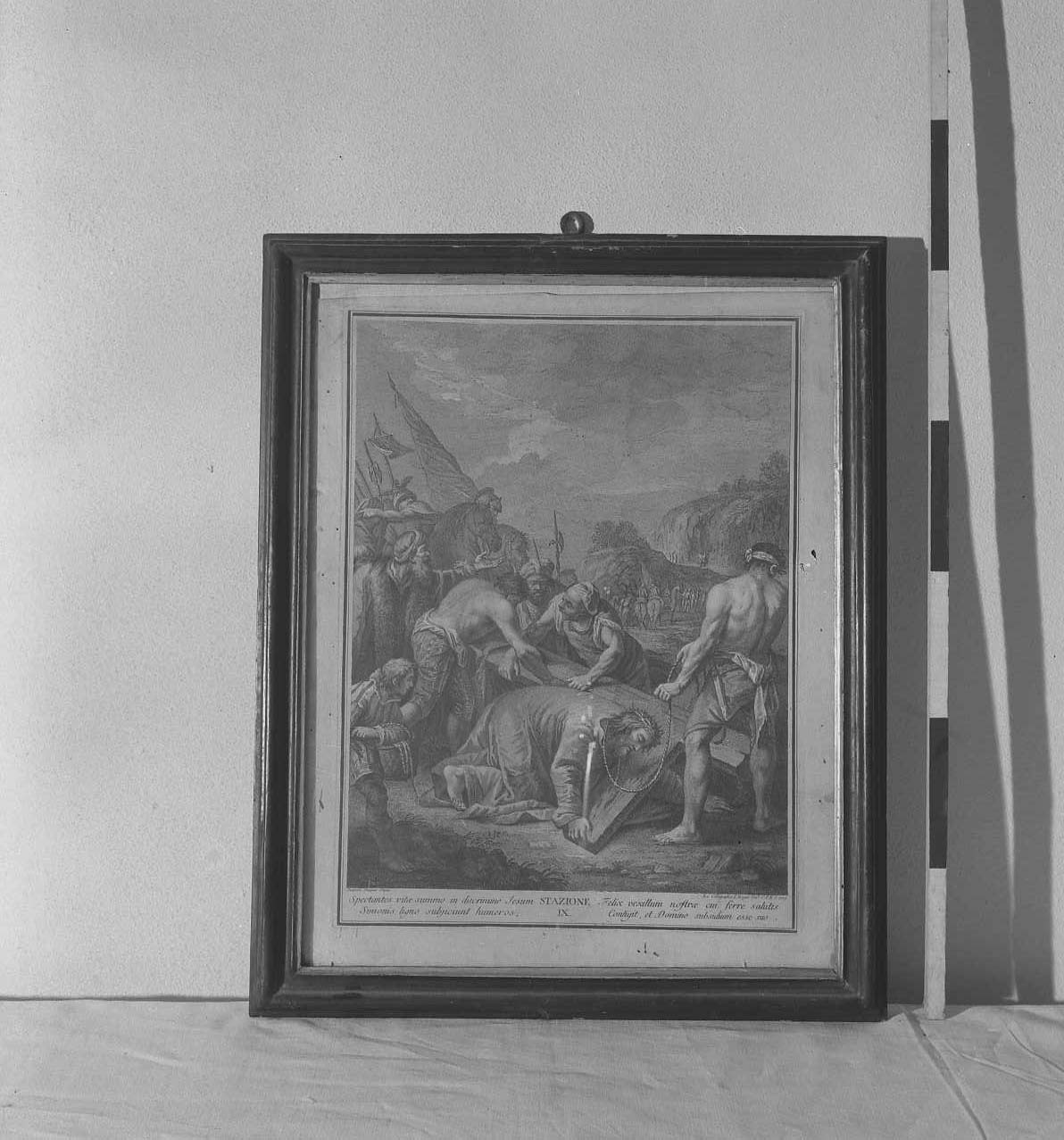 Stazione IX, stazioni della via crucis (stampa, elemento d'insieme) di Diziani Gaspare, Wagner Joseph (sec. XVIII)