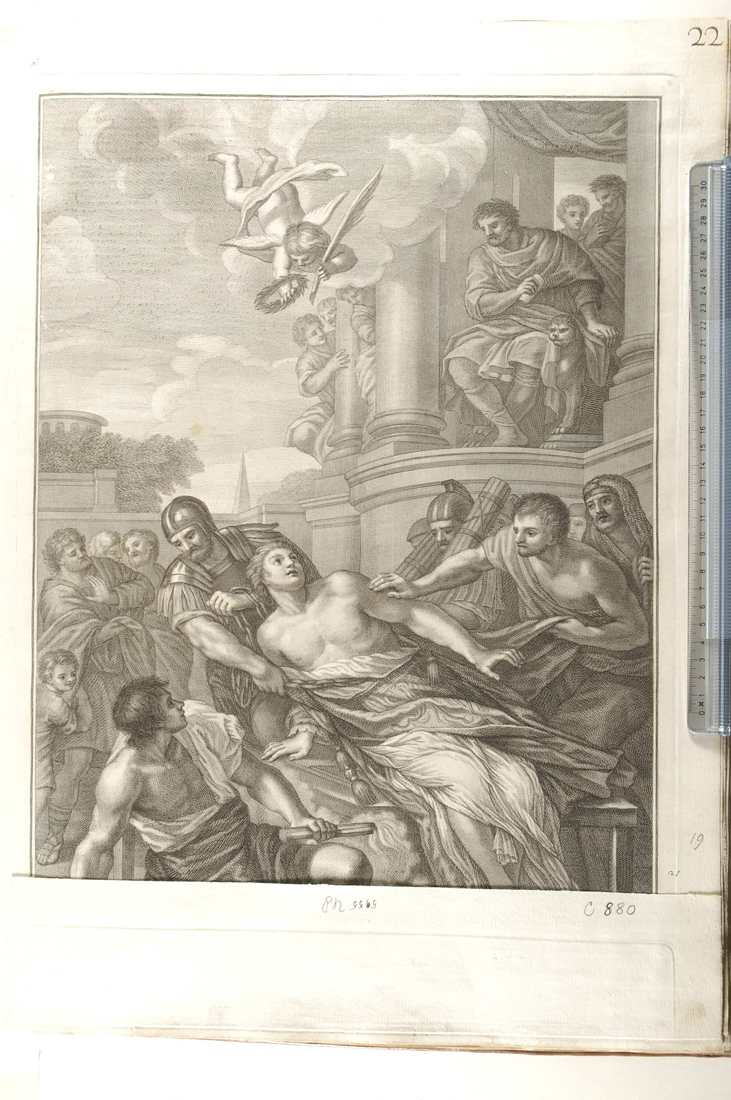 martirio di San Lorenzo (stampa) di Allegranti Ranieri, Pietro da Cortona, Cecchi Giovanni Battista (sec. XVIII)