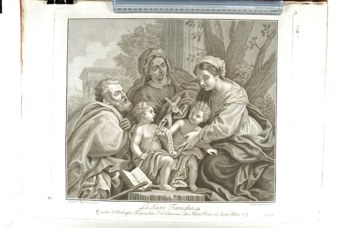 Sacra Famiglia (stampa) di Franceschini Baldassarre, Allegranti Ranieri, Colombini Cosimo (sec. XVIII)
