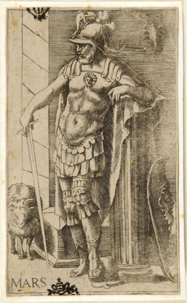 Marte (stampa smarginata) di Bonasone Giulio (attribuito) (sec. XVI)