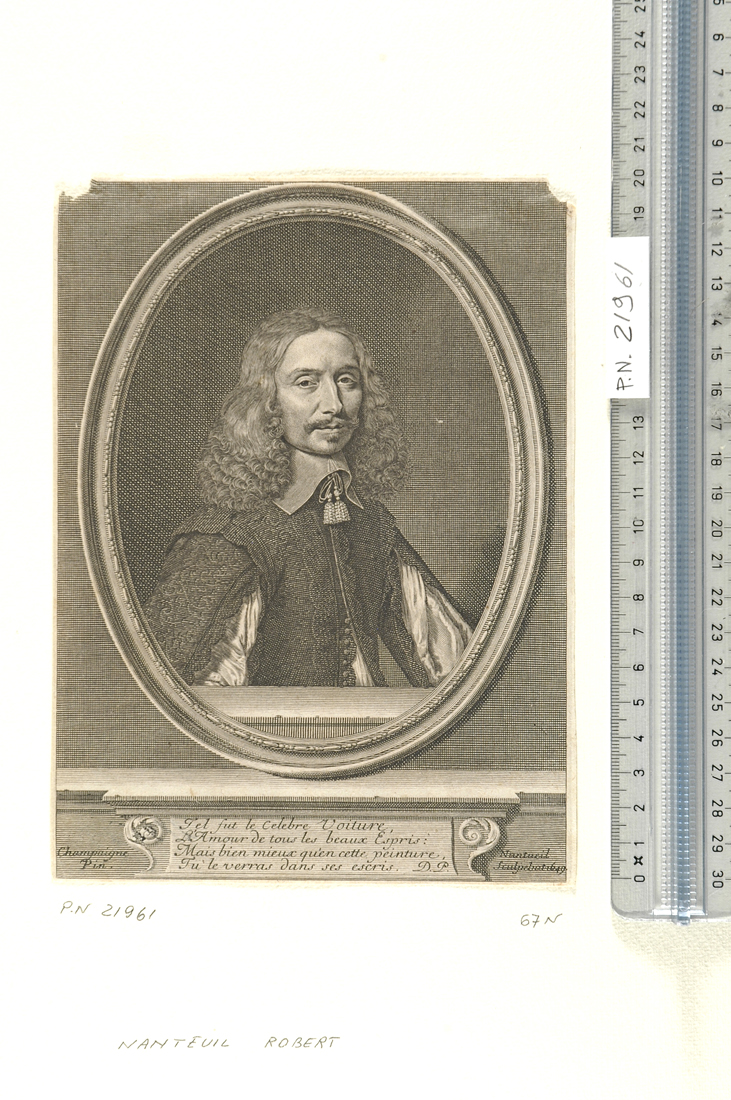 ritratto di Vincent Voiture (stampa smarginata) di Champaigne Philippe de, Nanteuil Robert (secondo quarto sec. XVII)