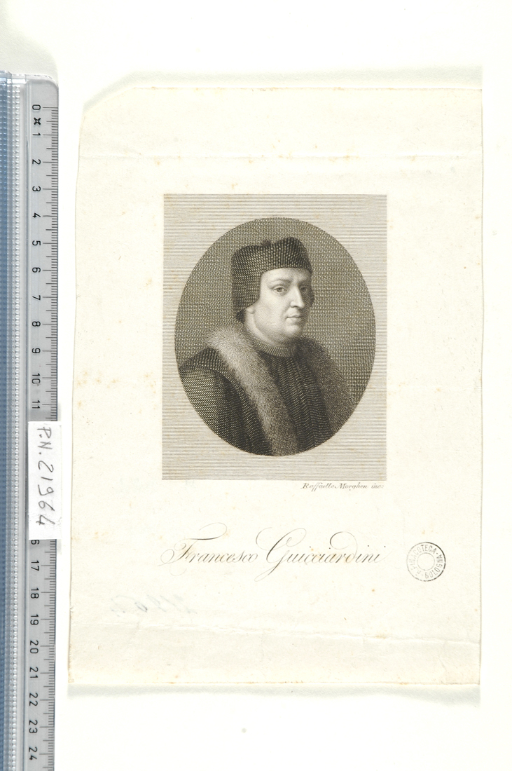 ritratto di Francesco Guicciardini (stampa smarginata) di Morghen Raffaello (secc. XVIII/ XIX)
