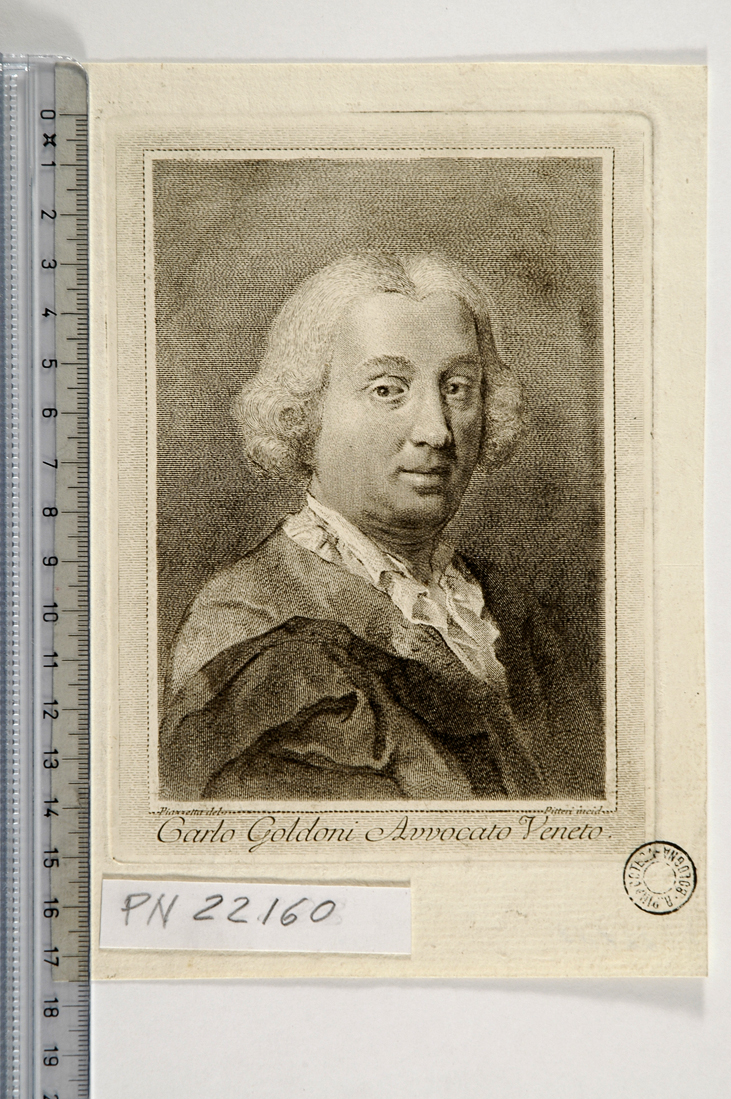 ritratto di Carlo Goldoni (stampa) di Pitteri Marco Alvise, Piazzetta Giovanni Battista (sec. XVIII)