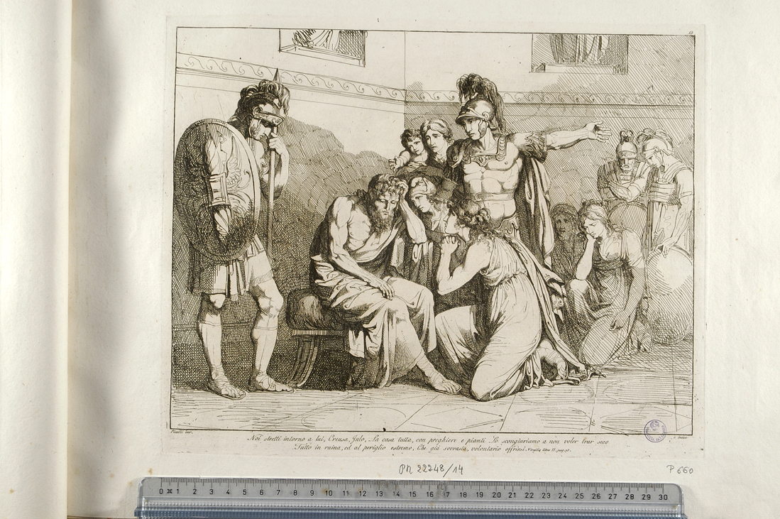 Enea torna a casa per salvare la sua famiglia (stampa) di Pinelli Bartolomeo (sec. XIX)