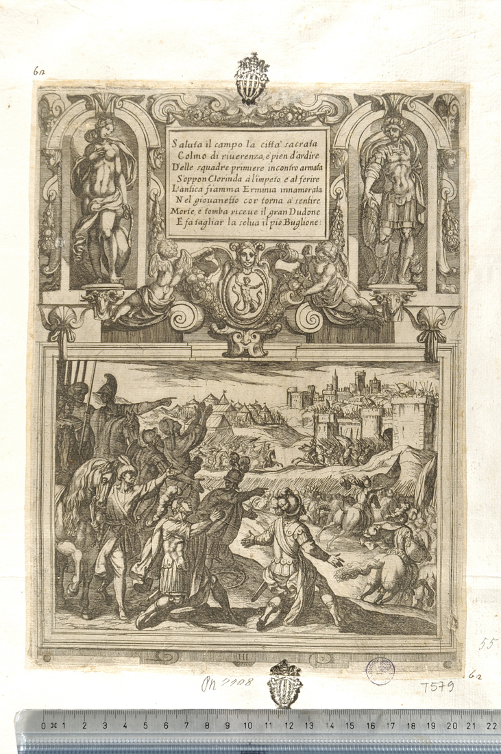 La Gerusalemme Liberata. Canto terzo (stampa smarginata) di Tempesta Antonio (secc. XVI/ XVII)