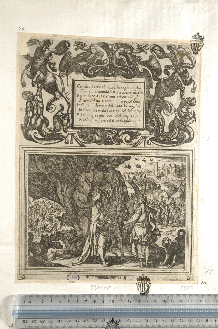 La Gerusalemme Liberata. Canto quarto (stampa smarginata) di Tempesta Antonio (secc. XVI/ XVII)