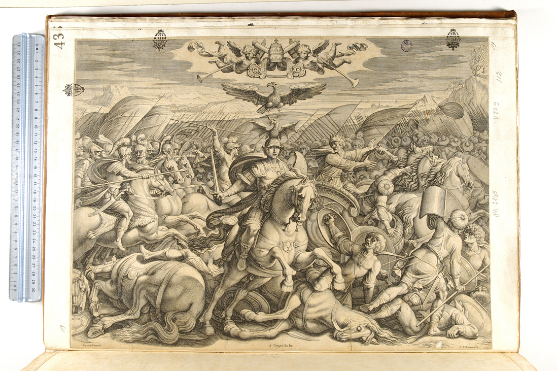 battaglia fra le truppe di re Alfonso e i Mori nel 1212 (stampa smarginata) di Tempesta Antonio, Villamena Francesco (secc. XVI/ XVII)