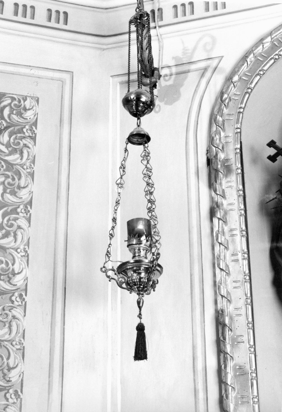 lampada pensile - a vaso - manifattura emiliano-romagnola (sec. XIX)