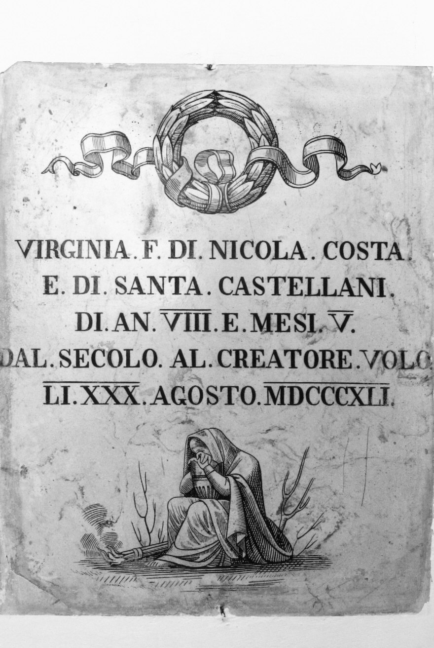 lapide tombale - ambito emiliano-romagnolo (metà sec. XIX)