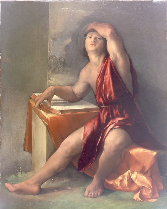 Sapiente con libro (dipinto) di Luteri Giovanni detto Dosso Dossi (primo quarto sec. XVI)