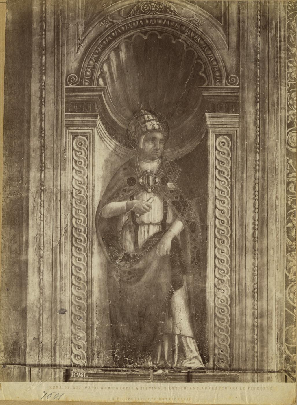 Ritratti di papi - Affreschi (positivo) di Ghirlandaio, Domenico, Botticelli, Sandro (attr), Fratelli Alinari (ditta) (XIX)