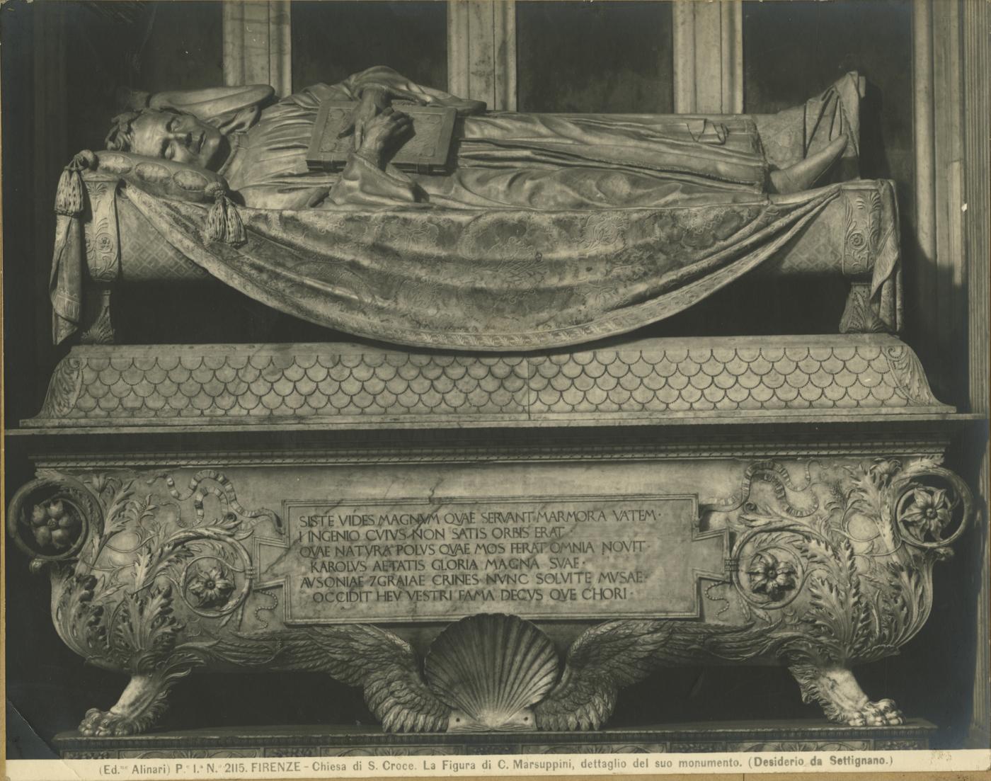 Monumento funebre Marsuppini - Sculture (positivo) di Da Settignano, Desiderio, Fratelli Alinari (ditta) (XIX/ XX)