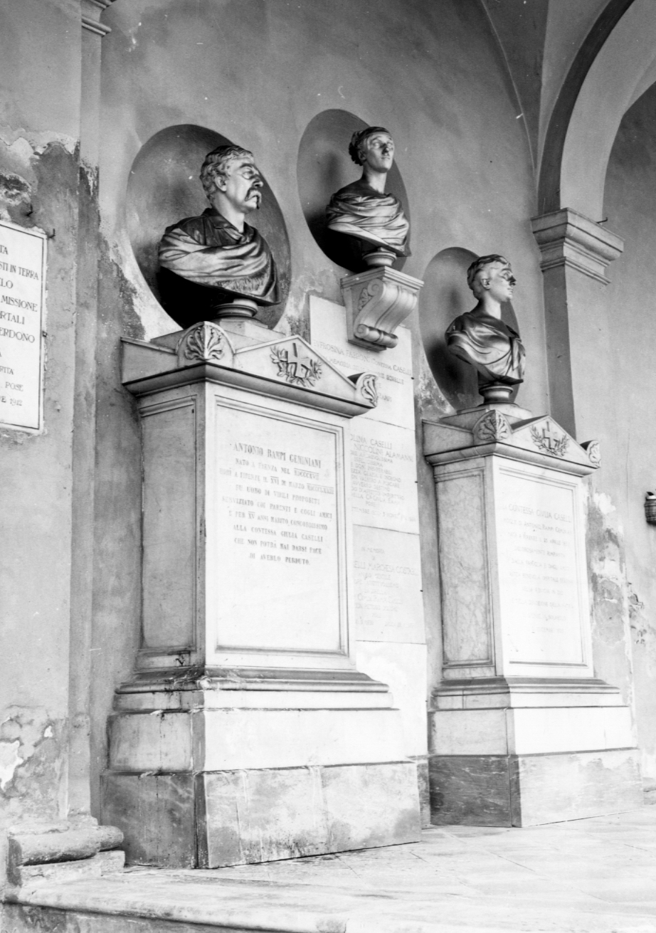 busto di Antonio Rampi Gemignani (monumento funebre - ad ara) di Pazzi Enrico (sec. XIX)