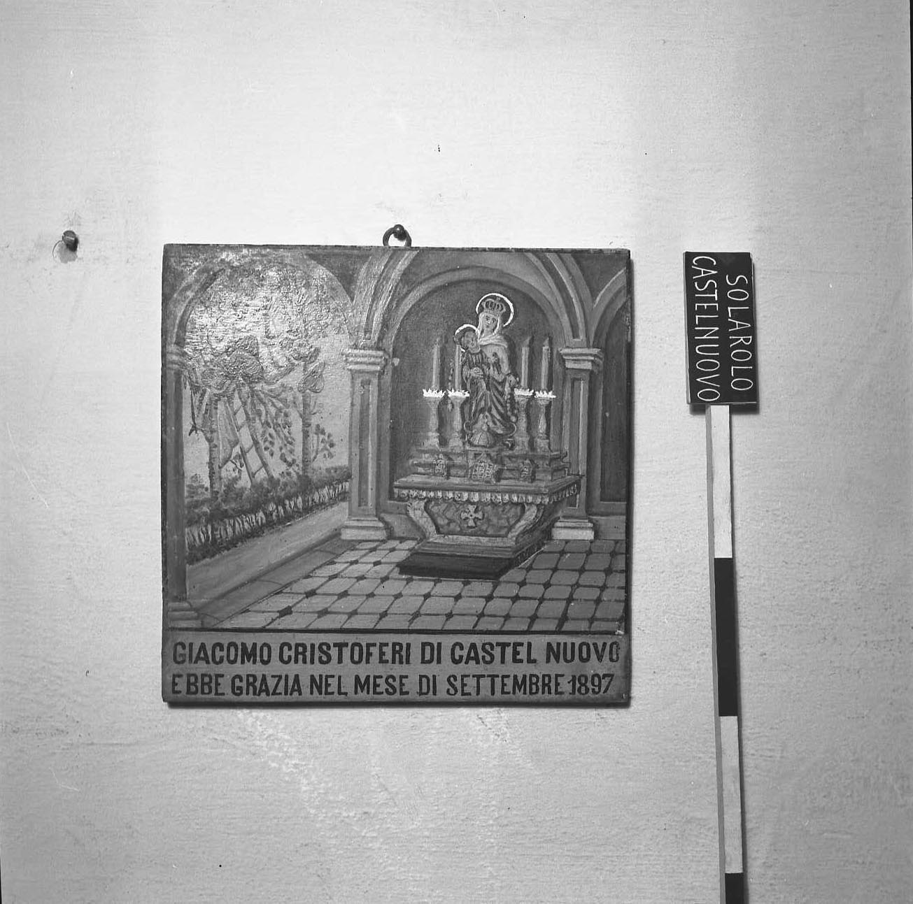 Madonna con Bambino/ miracolo della Madonna (ex voto) - produzione romagnola (sec. XIX)