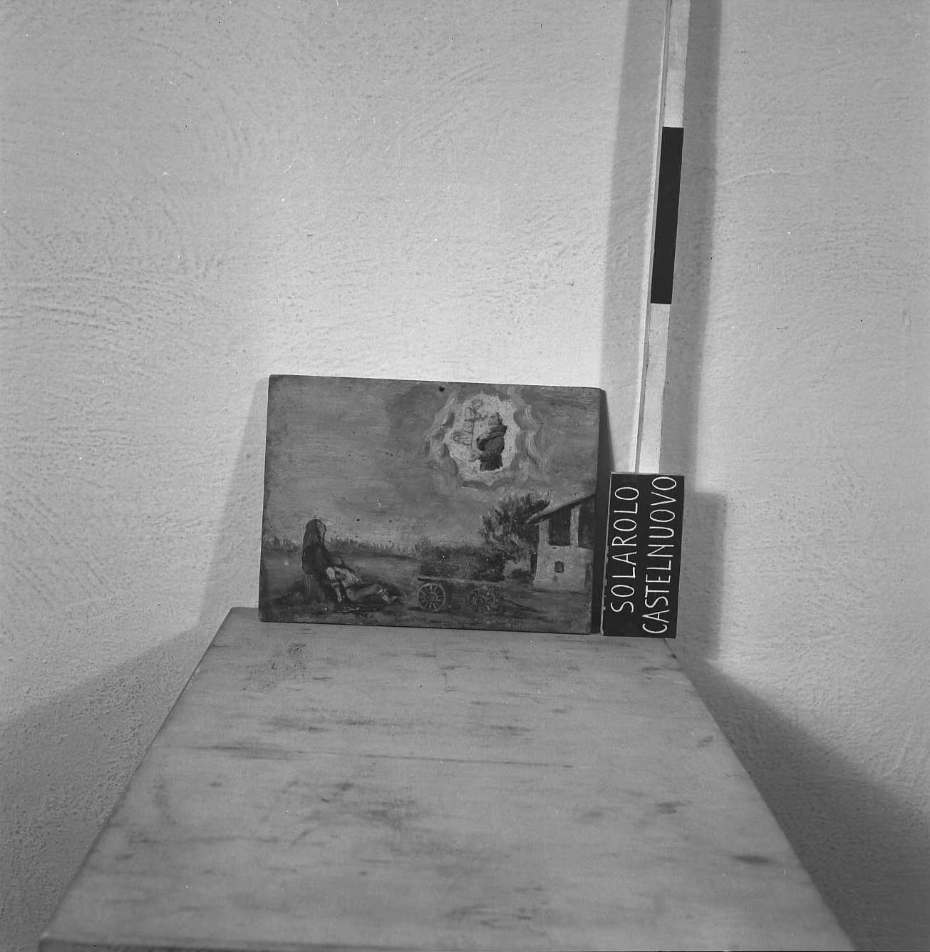 Sant'Antonio da Padova con il bambino/ miracolo di Sant'Antonio da Padova (ex voto) - produzione romagnola (sec. XX)