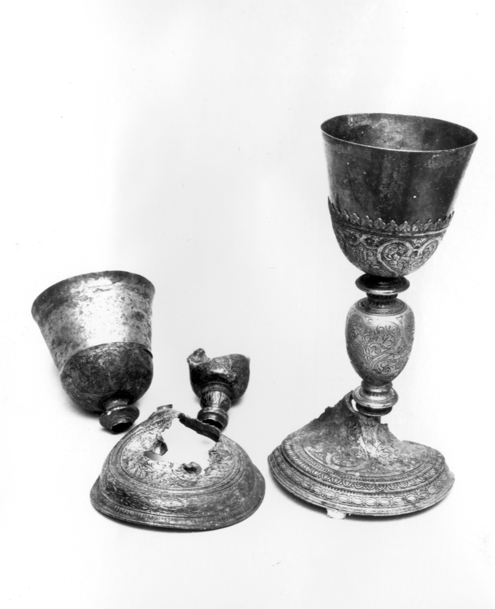 calice, frammento - produzione italiana (fine/inizio secc. XVI/ XVII)